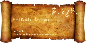 Prifach Áron névjegykártya